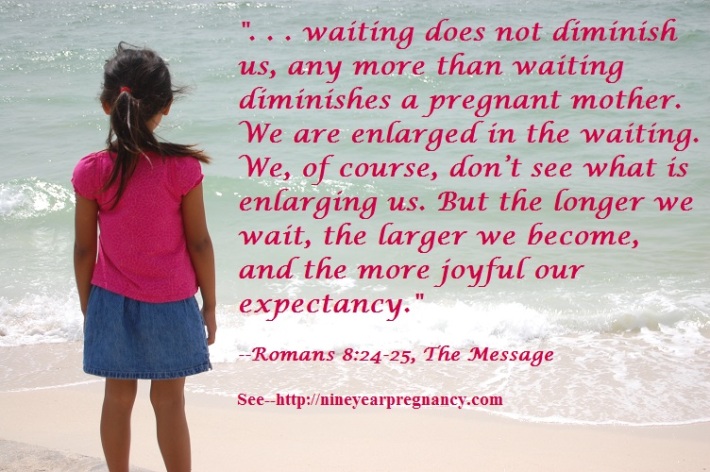 seaside, waiting, girl on beach, adoption, prayer, scripture, Romans 8
